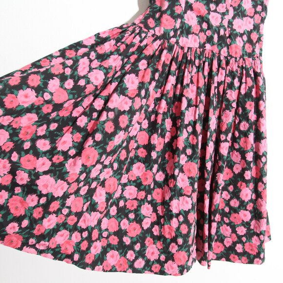 Jerry Gilden Spectator Vintage Floral Midi Dress Drop Waist Sleeveless Pink 1960 - Picture 4 of 15